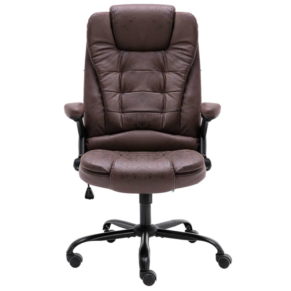 Chaise de bureau marron foncé similicuir daim Chaises de bureau vidaXL