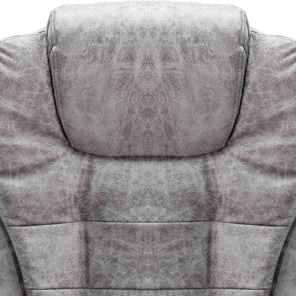Chaise de bureau de massage gris clair similicuir daim