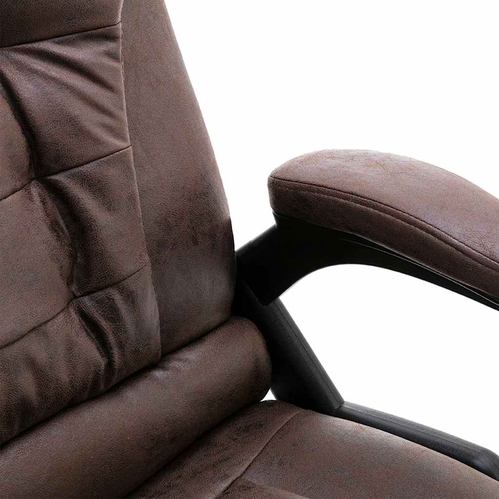 Chaise de bureau de massage marron foncé similicuir daim