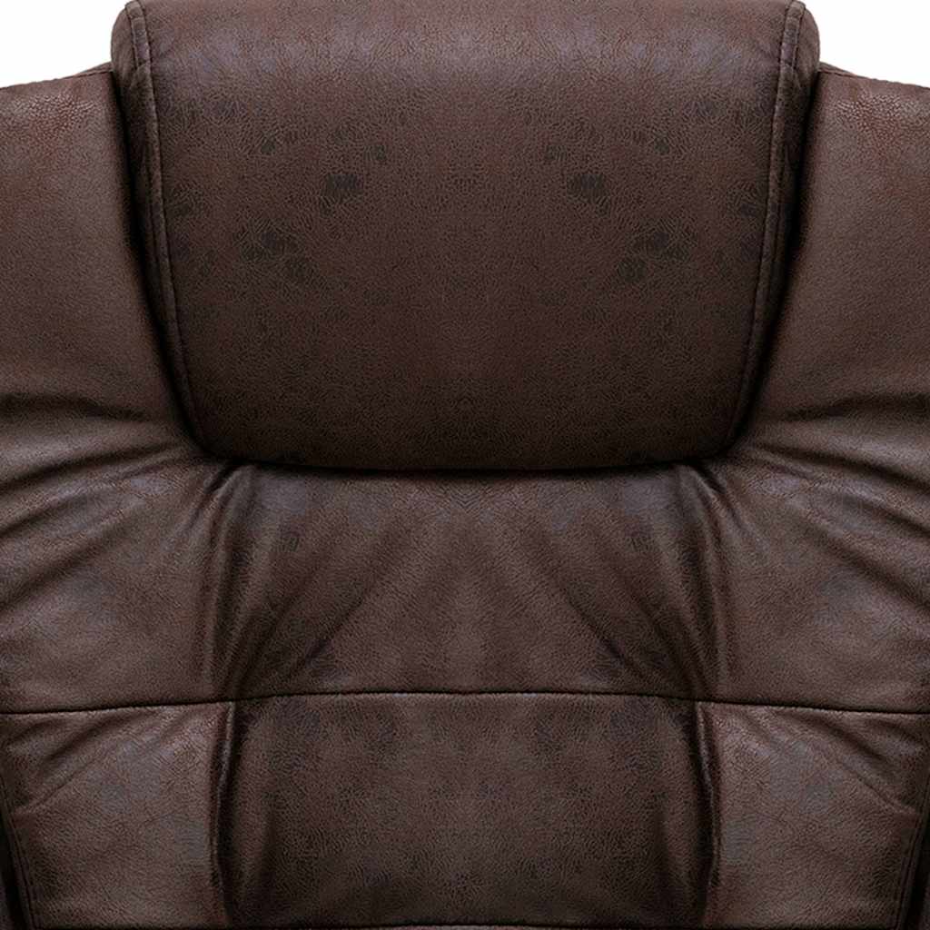 Chaise de bureau de massage marron foncé similicuir daim