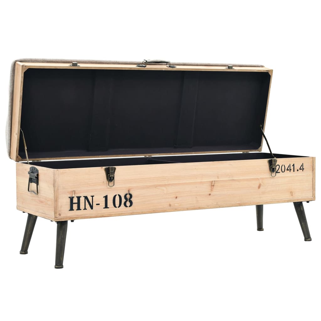 Banc de rangement 110 cm Bois de sapin massif - XIOS