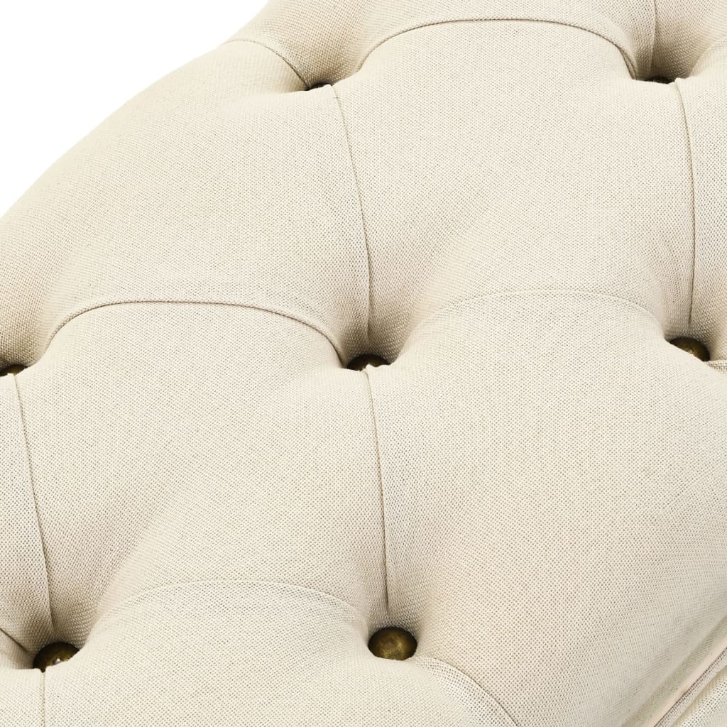 Banc de rangement 110 cm Crème Bois de sapin massif et tissu - XIOS