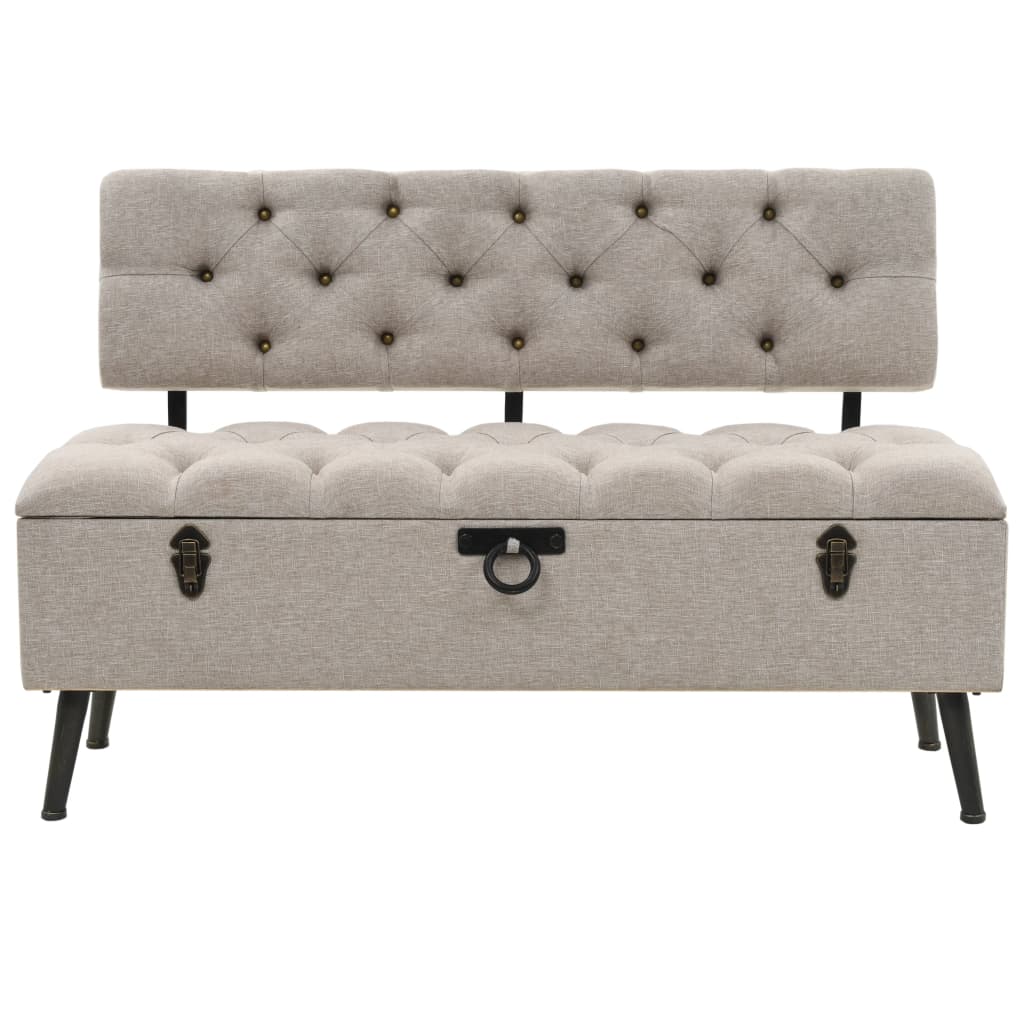 Banc de rangement avec dossier 110 cm Crème Tissu - XIOS