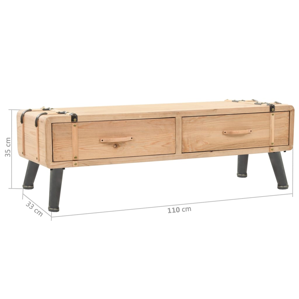 Meuble TV 110x33x35 cm Bois de sapin massif - XIOS