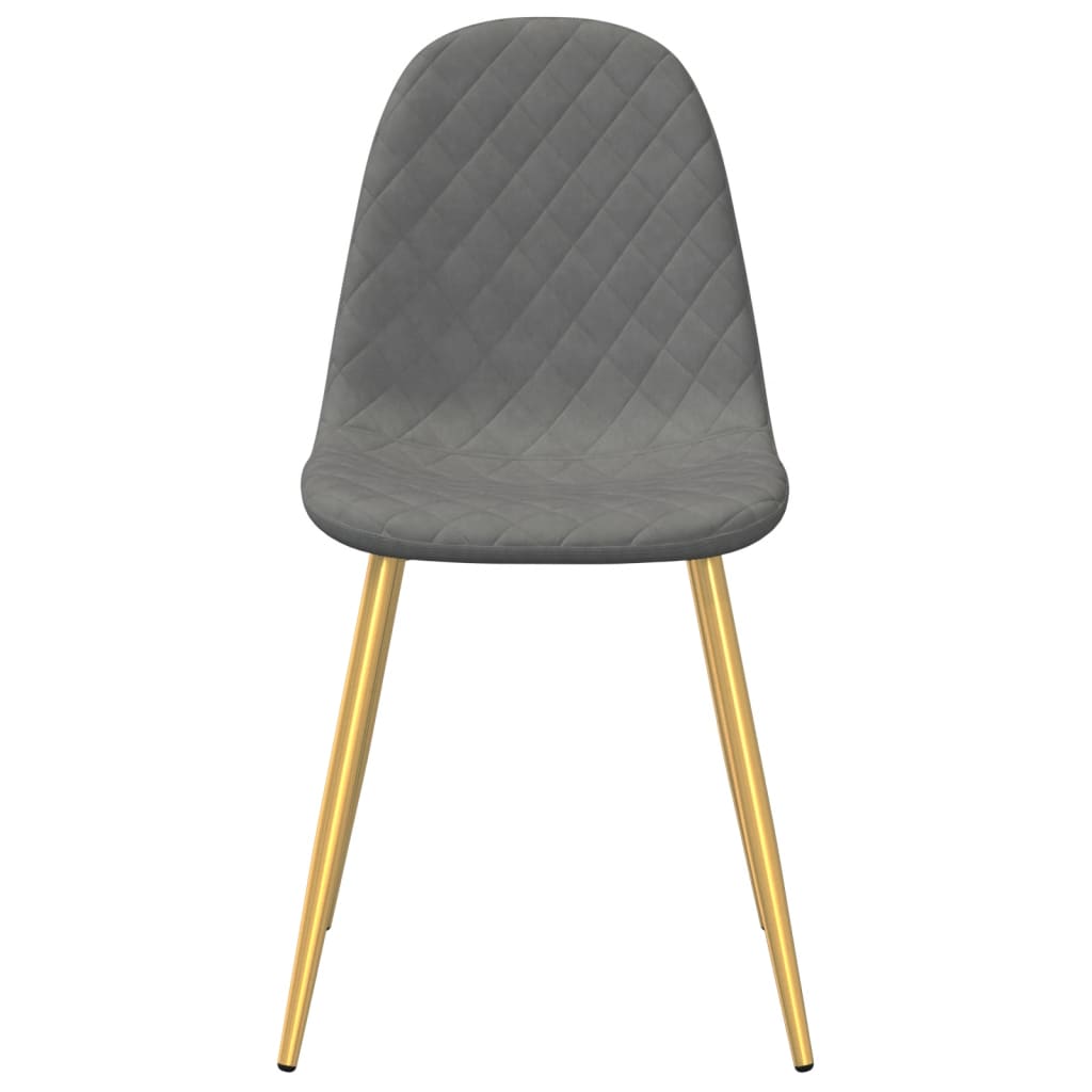 Chaises à manger lot de 6 gris clair velours - XIOS