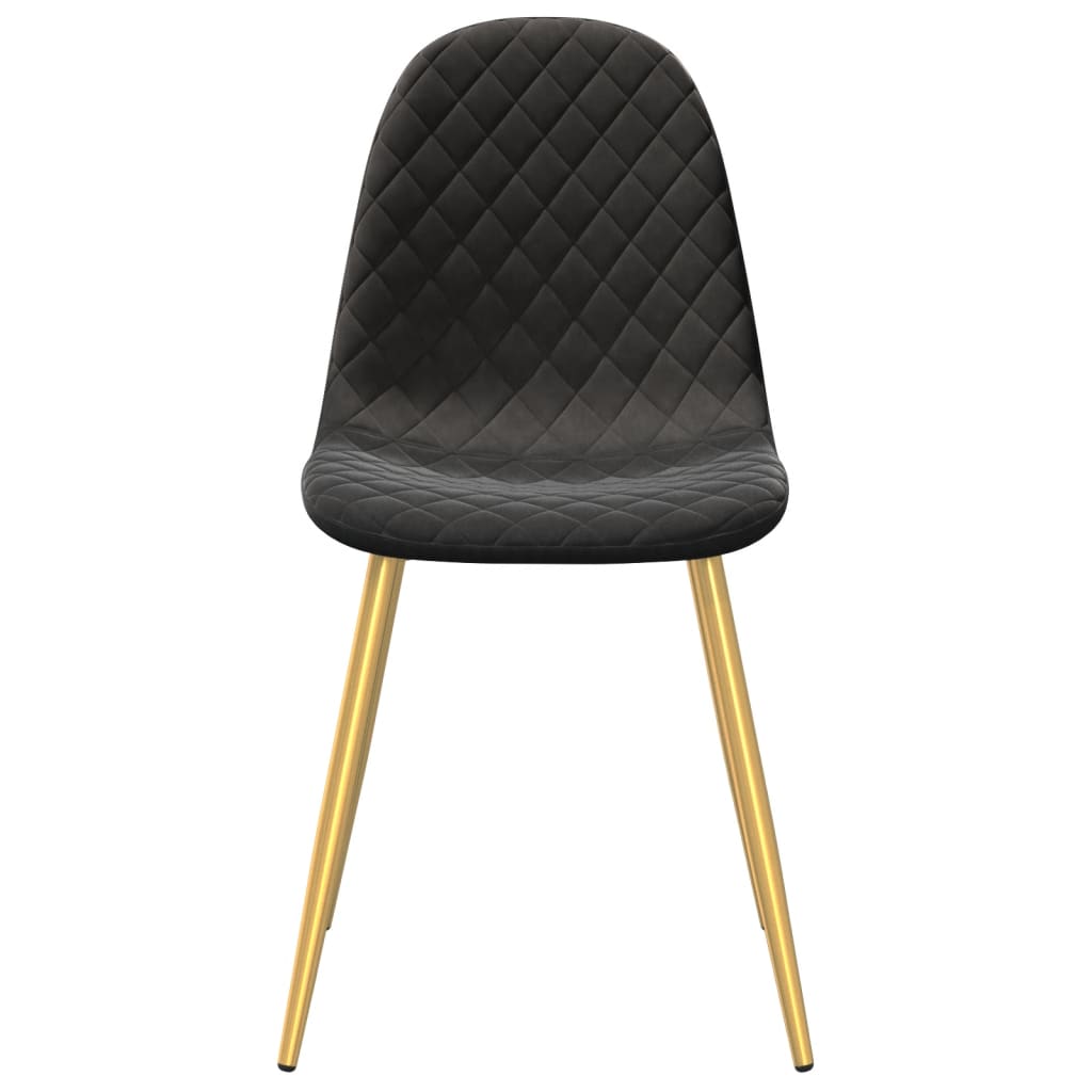 Chaises à manger lot de 6 noir velours - XIOS