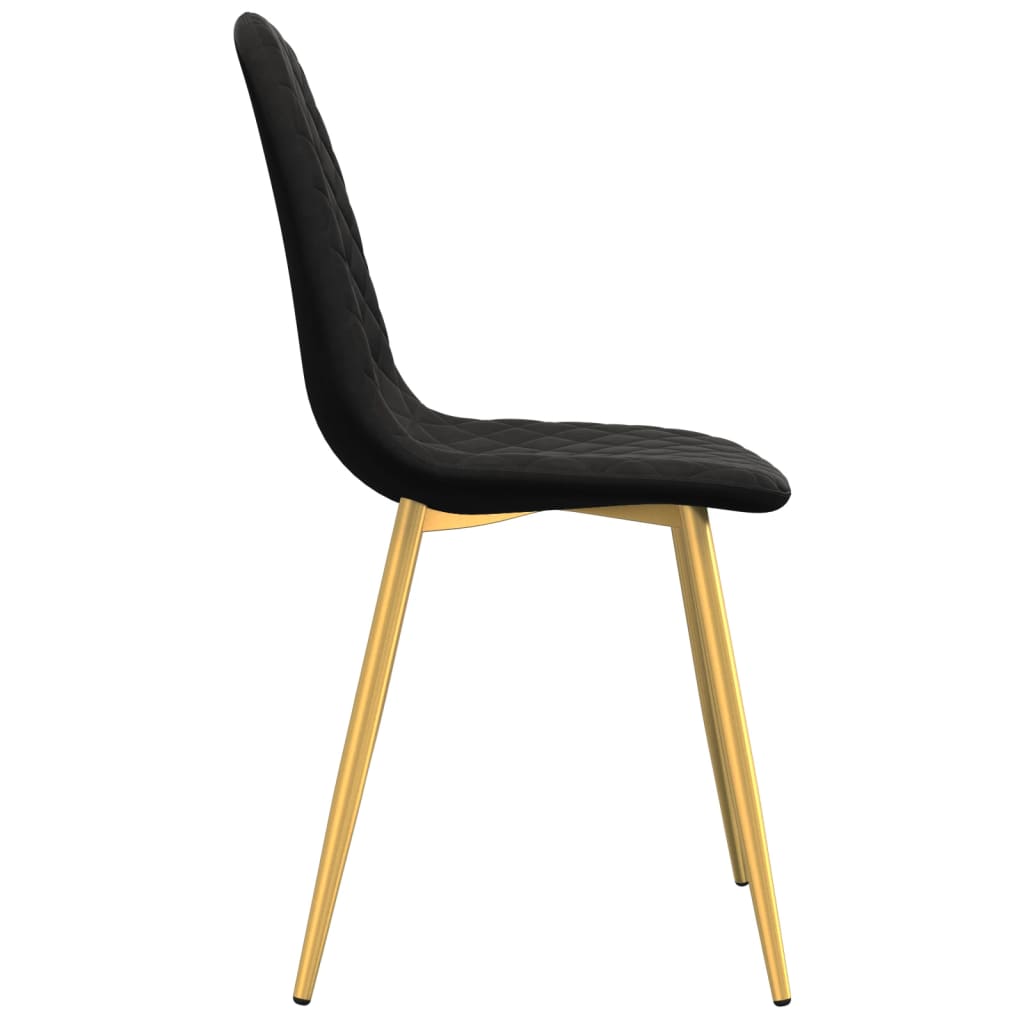 Chaises à manger lot de 6 noir velours - XIOS