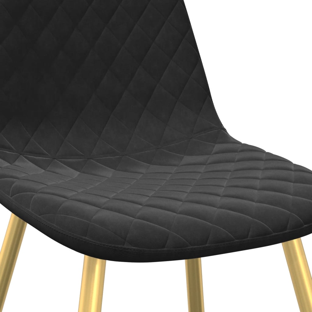 Chaises à manger lot de 6 noir velours - XIOS
