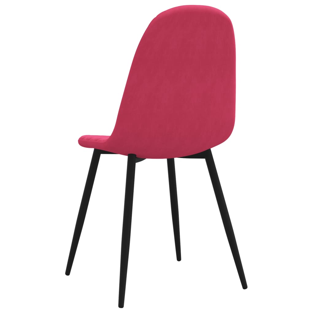Chaises à manger lot de 6 rouge bordeaux velours