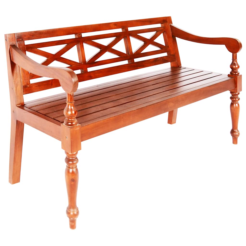 Banc Batavia 123 cm Bois d'acajou massif Marron foncé - XIOS