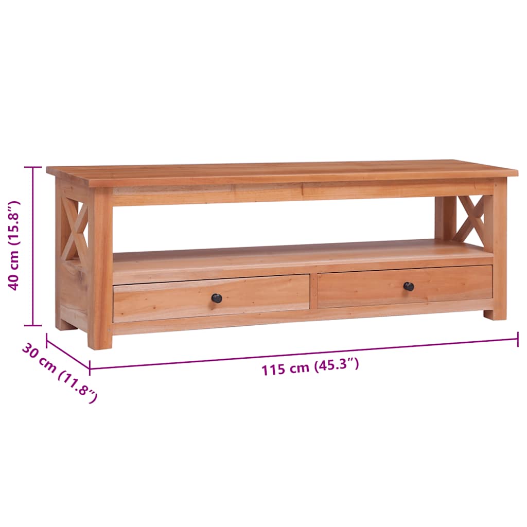 Meuble TV 115x30x40 cm Bois d'acajou massif - XIOS
