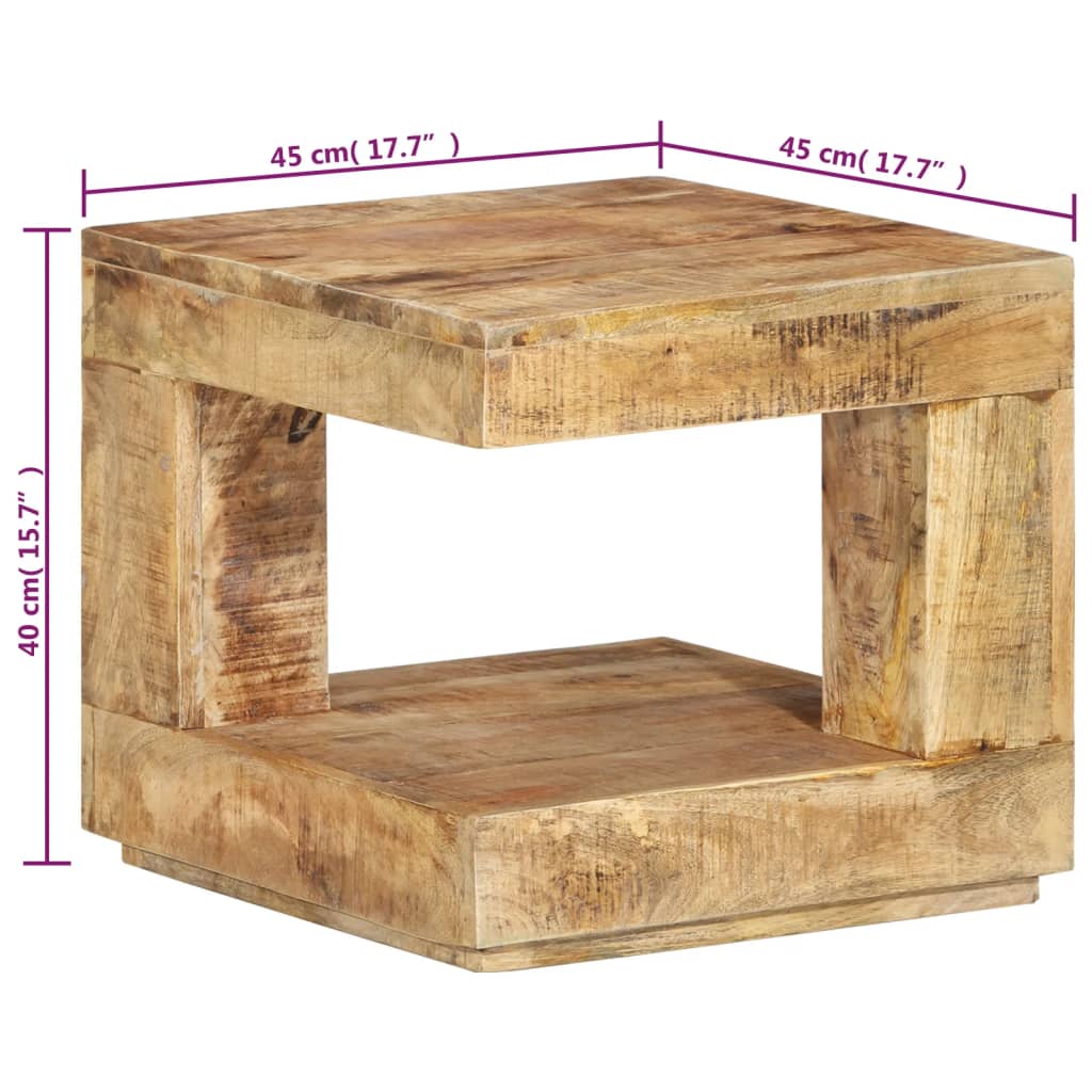 Table basse 45x45x40 cm Bois de manguier massif - XIOS