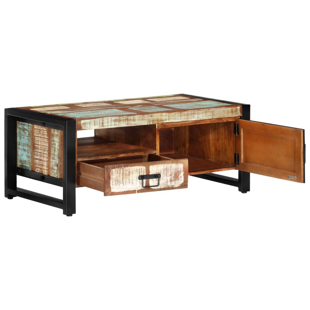 Table basse 100x50x41 cm Bois de récupération massif - XIOS