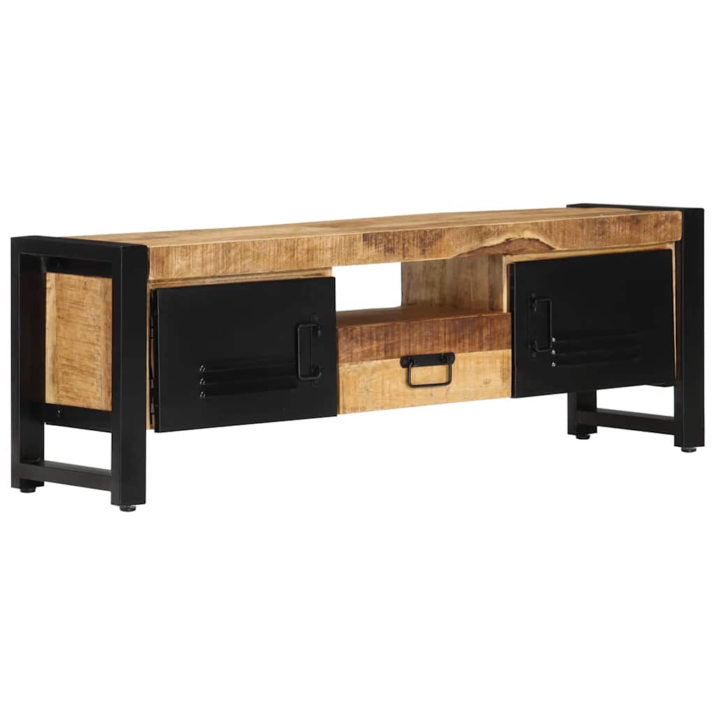 Meuble TV 120x30x40 cm Bois massif de manguier - XIOS