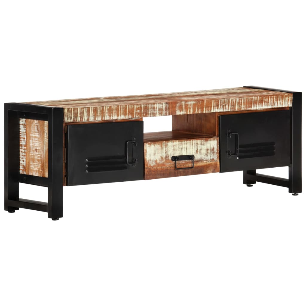 Meuble TV 120x30x40 cm Bois massif de récupération - XIOS