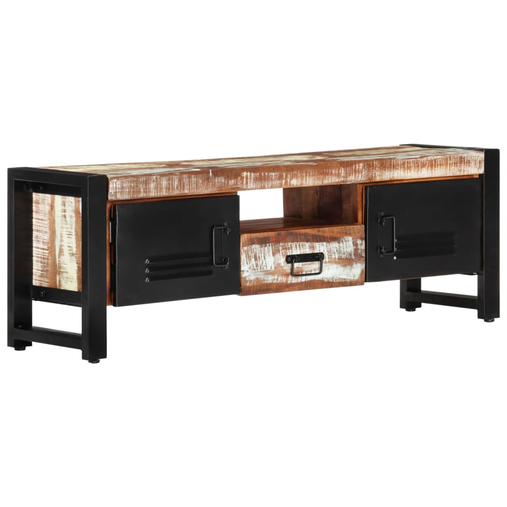 Meuble TV 120x30x40 cm Bois massif de récupération - XIOS