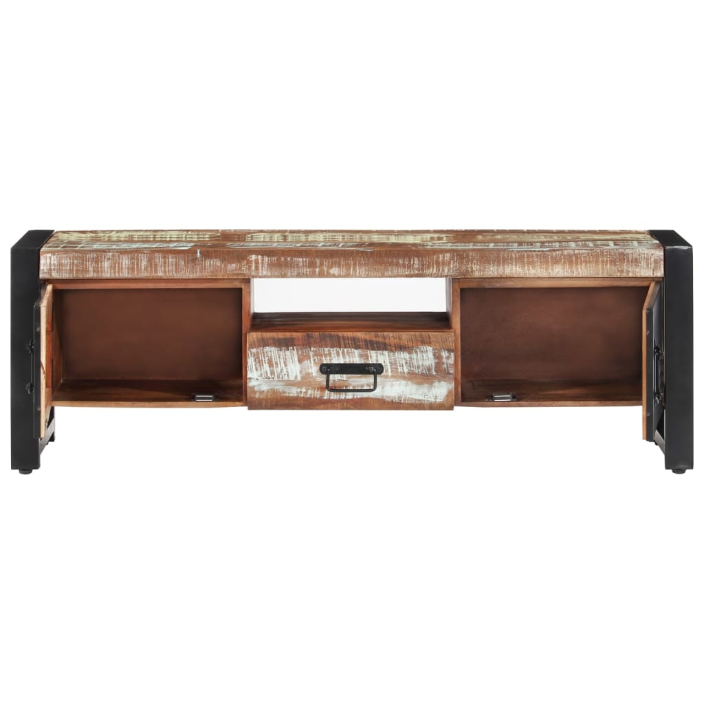 Meuble TV 120x30x40 cm Bois massif de récupération - XIOS