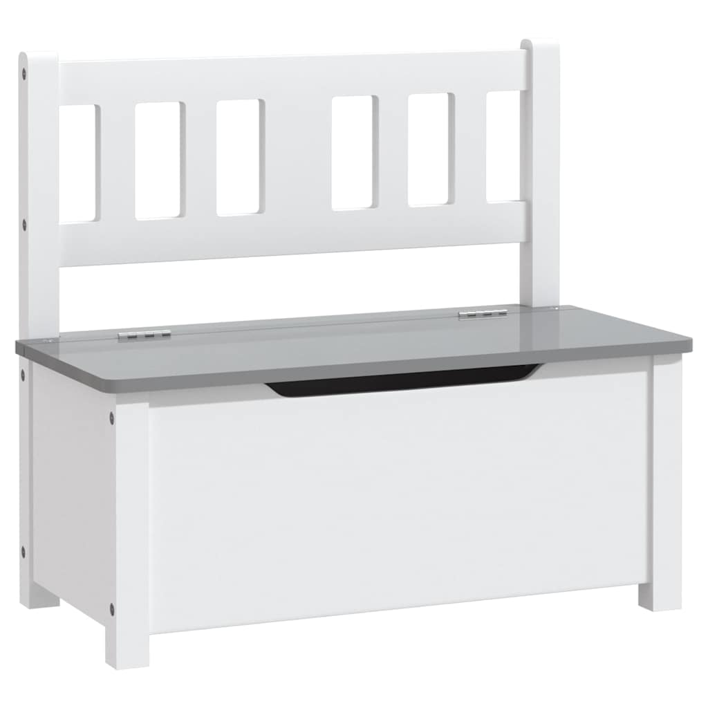 Banc de rangement pour enfants Blanc et gris 60x30x55 cm MDF Meubles pour bébés & tout-petits vidaXL