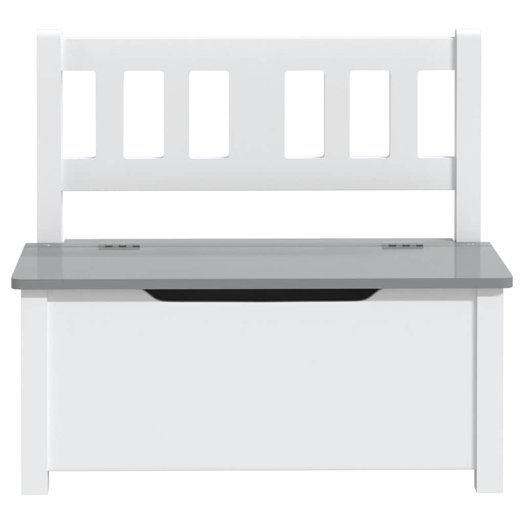 Banc de rangement pour enfants Blanc et gris 60x30x55 cm MDF Meubles pour bébés & tout-petits vidaXL