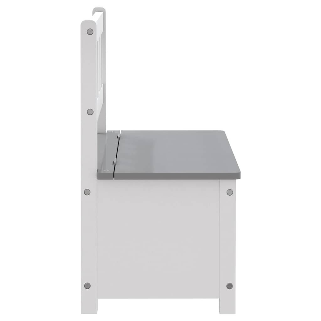 Banc de rangement pour enfants Blanc et gris 60x30x55 cm MDF Meubles pour bébés & tout-petits vidaXL
