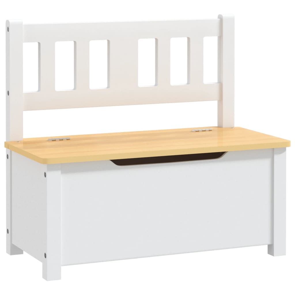 Banc de rangement pour enfants Blanc et beige 60x30x55 cm MDF Meubles pour bébés & tout-petits vidaXL