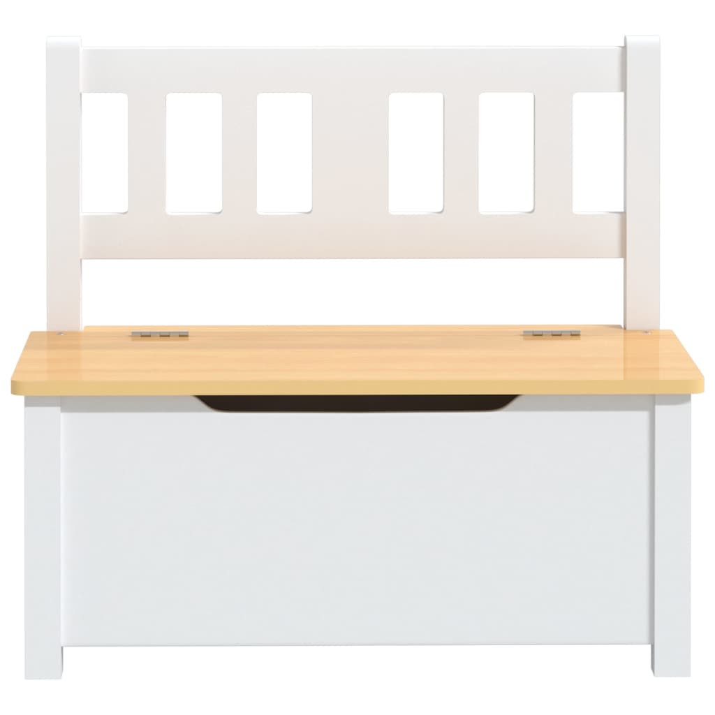 Banc de rangement pour enfants Blanc et beige 60x30x55 cm MDF Meubles pour bébés & tout-petits vidaXL