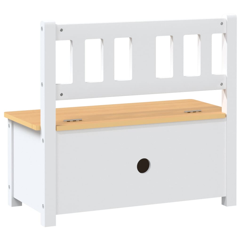 Banc de rangement pour enfants Blanc et beige 60x30x55 cm MDF Meubles pour bébés & tout-petits vidaXL