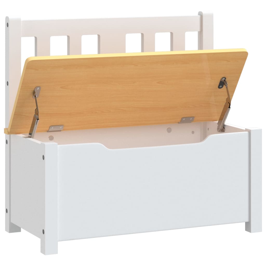 Banc de rangement pour enfants Blanc et beige 60x30x55 cm MDF Meubles pour bébés & tout-petits vidaXL
