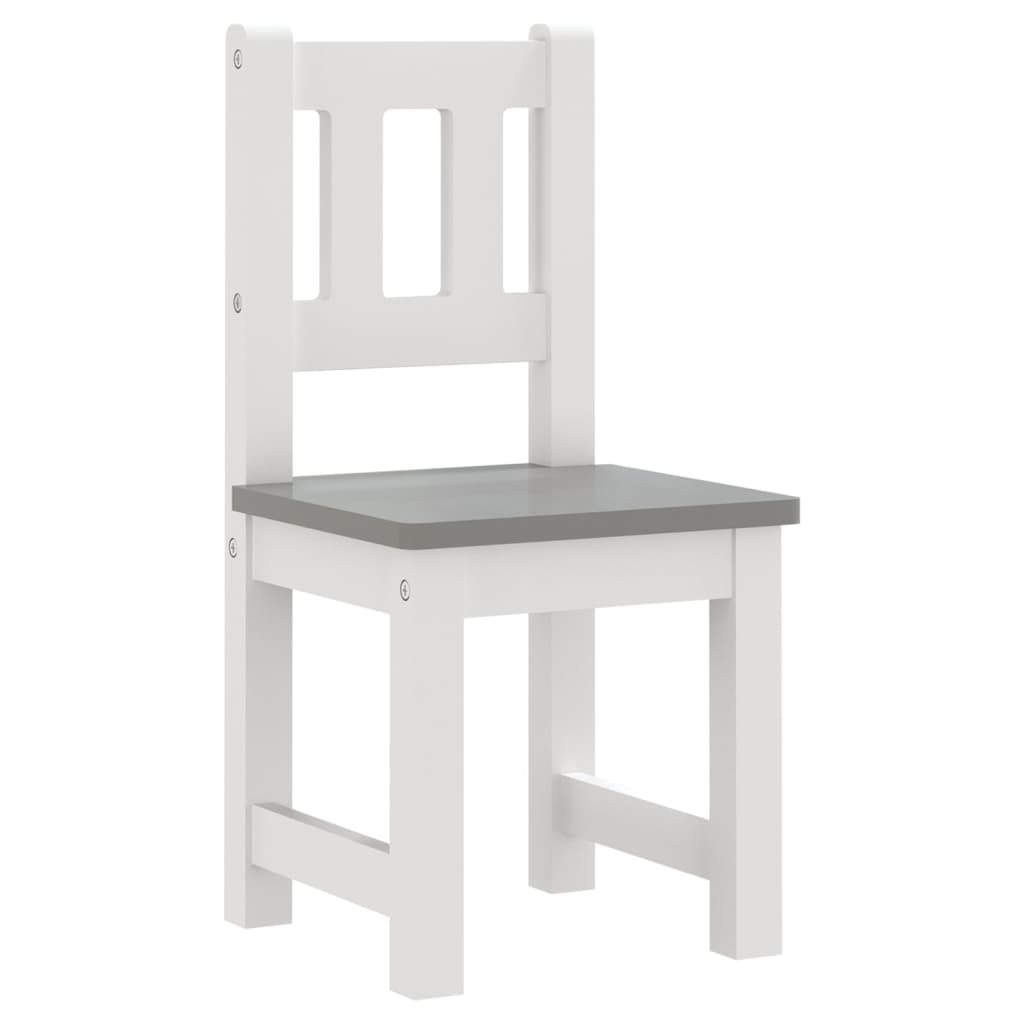 Ensemble de table et chaises enfants 4 pcs Blanc et gris MDF Meubles pour bébés & tout-petits vidaXL