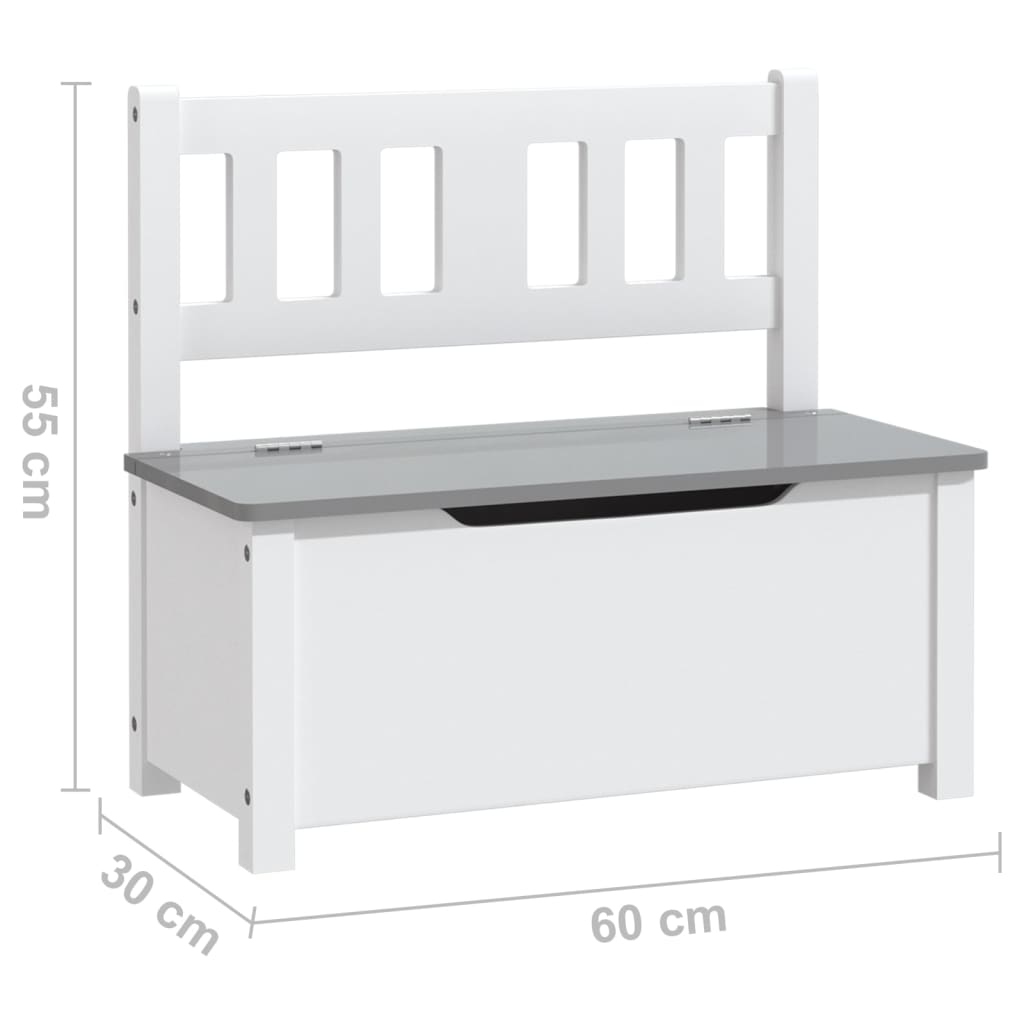 Ensemble de table et chaises enfants 4 pcs Blanc et gris MDF Meubles pour bébés & tout-petits vidaXL