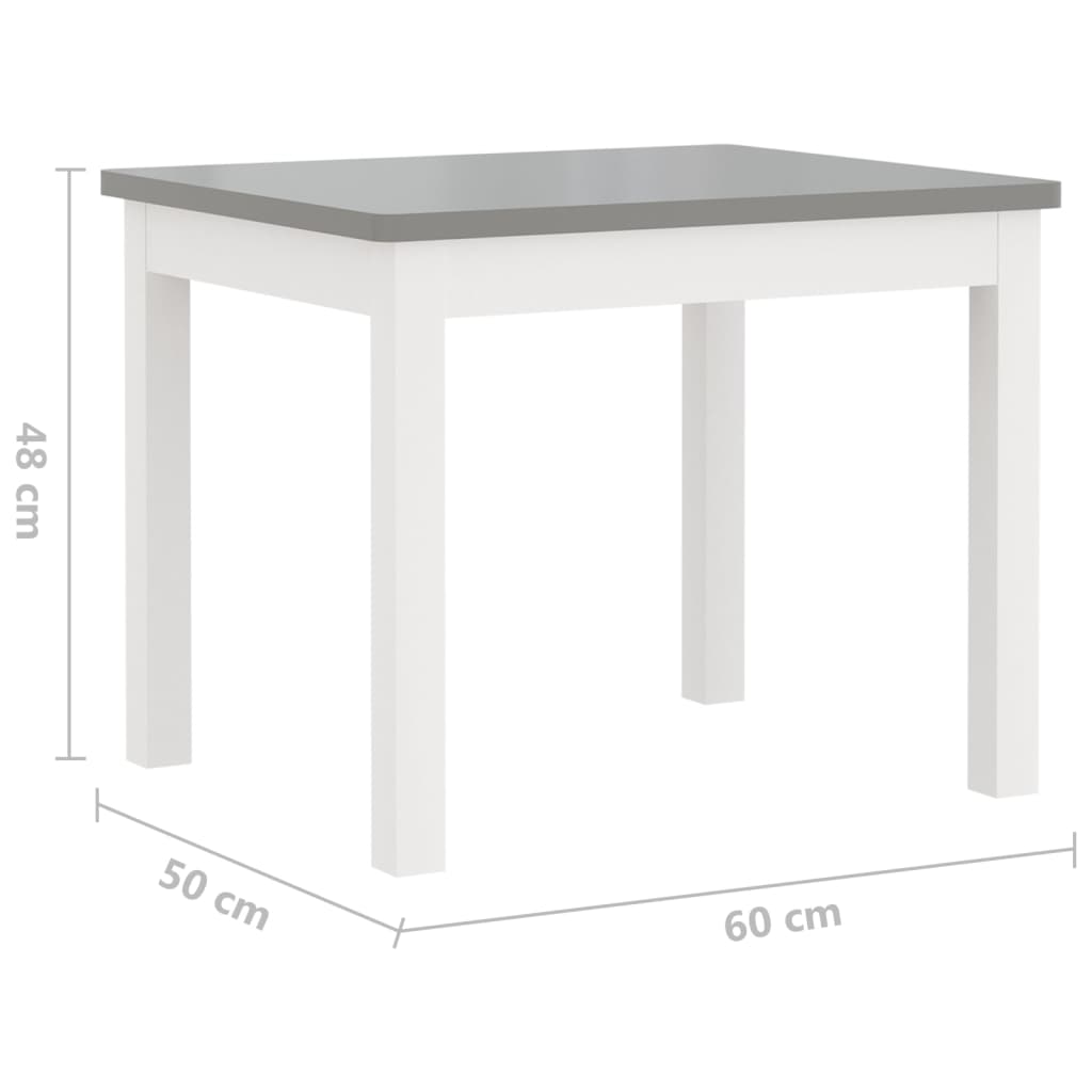 Ensemble de table et chaises enfants 4 pcs Blanc et gris MDF Meubles pour bébés & tout-petits vidaXL