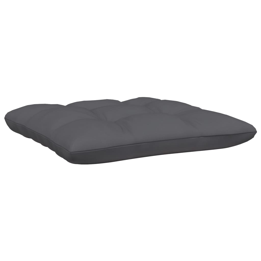 Repose-pied de jardin avec coussin anthracite Bois de pin gris Éléments pour canapés modulables de jardin vidaXL