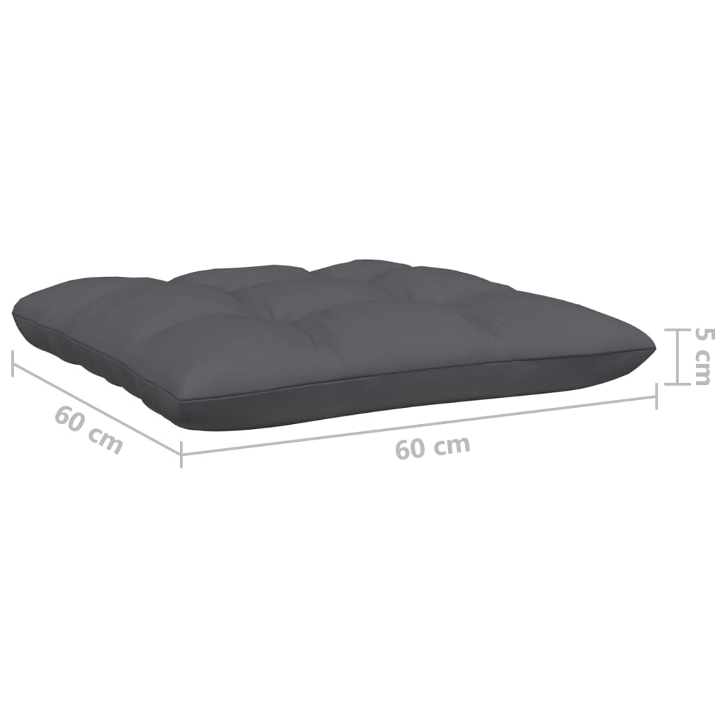 Repose-pied de jardin avec coussin anthracite Bois de pin gris Éléments pour canapés modulables de jardin vidaXL