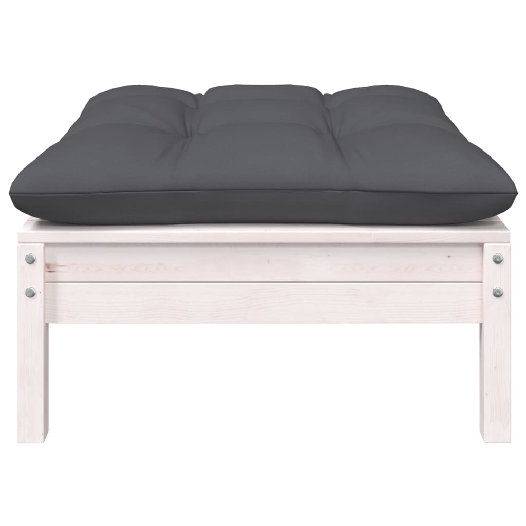 Canapé 2 places de jardin et coussins Blanc Bois de pin solide Éléments pour canapés modulables de jardin vidaXL