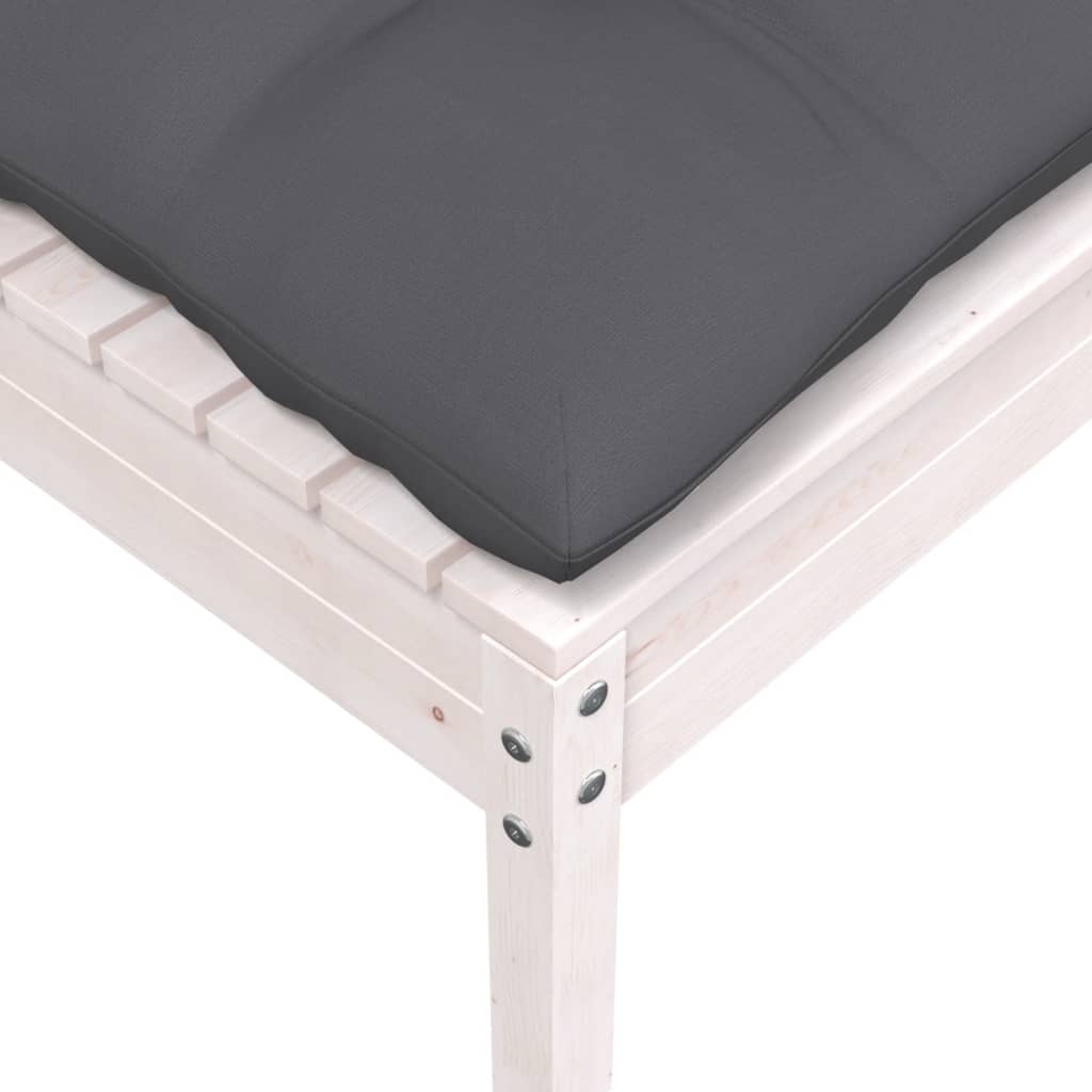 Canapé 2 places de jardin et coussins Blanc Bois de pin solide Éléments pour canapés modulables de jardin vidaXL