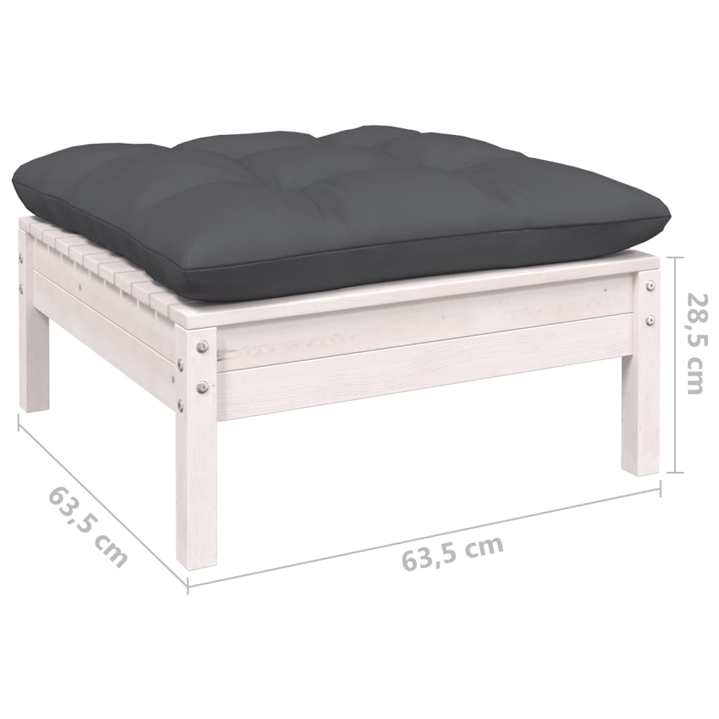 Canapé 2 places de jardin et coussins Blanc Bois de pin solide Éléments pour canapés modulables de jardin vidaXL