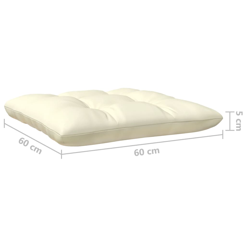 Salon de jardin 3 pcs avec coussins crème bois de pin massif Éléments pour canapés modulables de jardin vidaXL