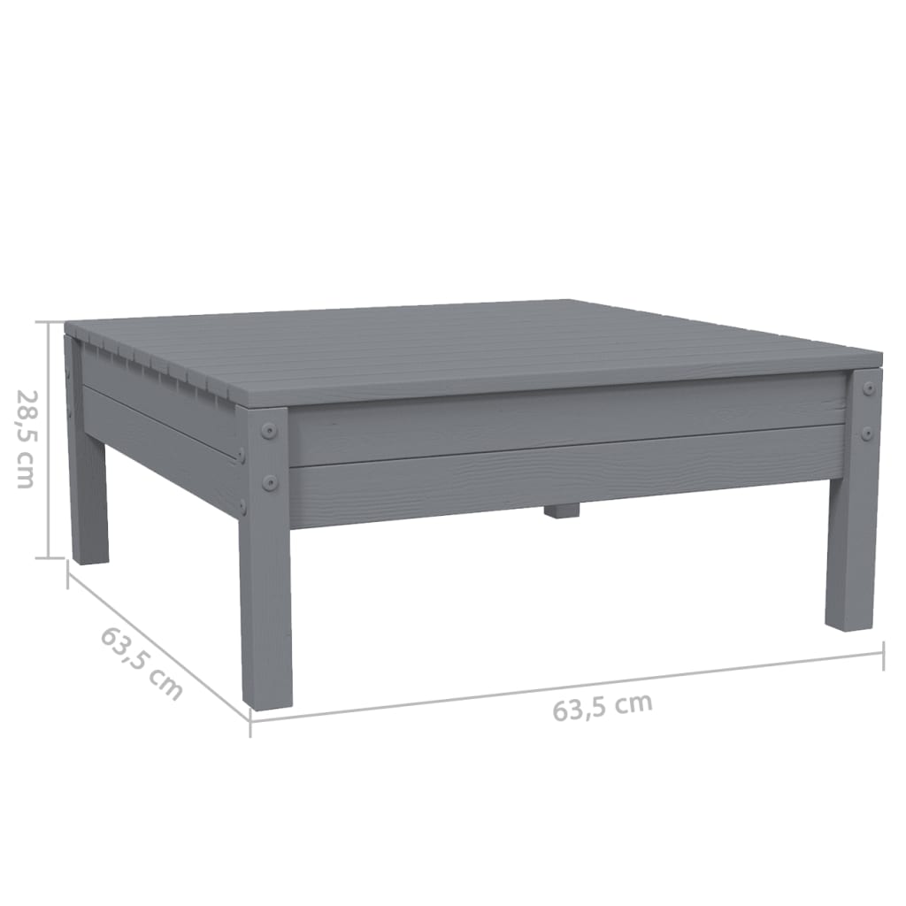 Salon de jardin 3 pcs avec coussins Gris Bois de pin massif Éléments pour canapés modulables de jardin vidaXL