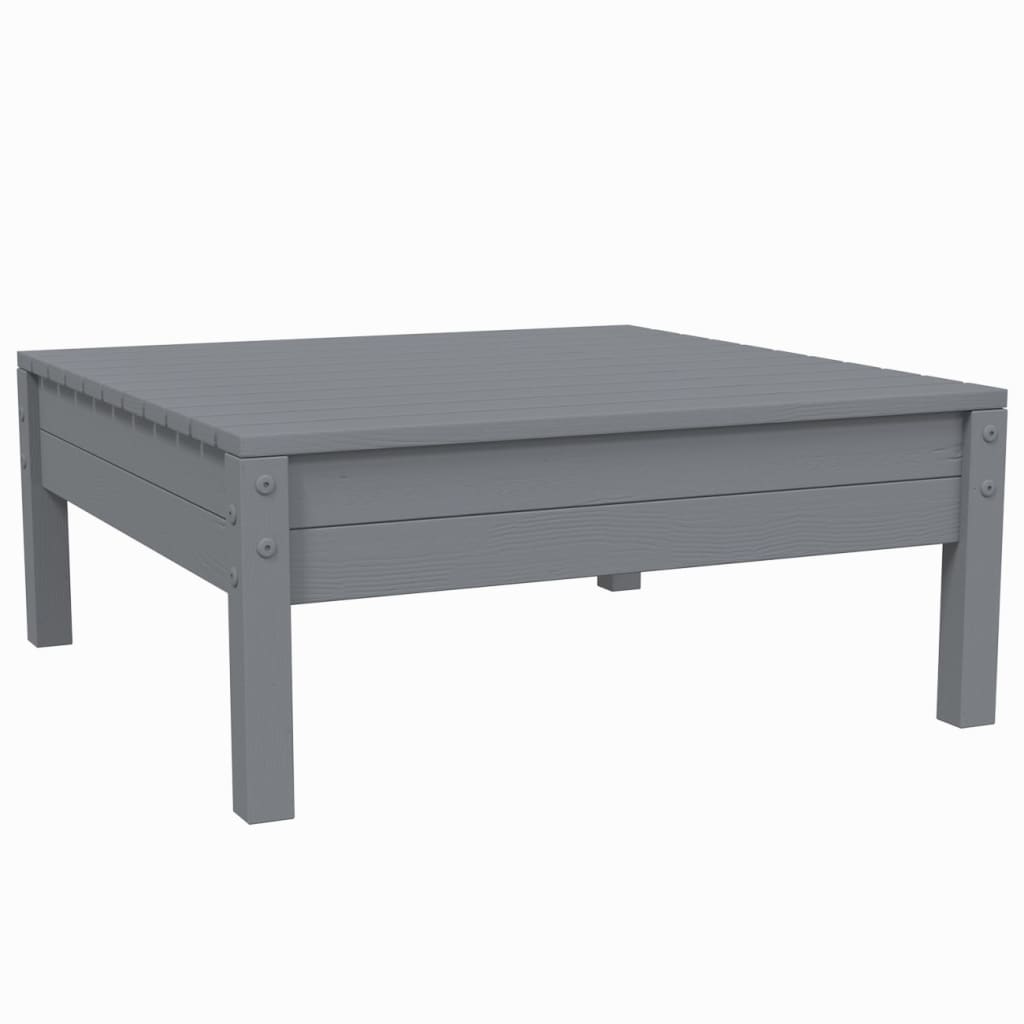 Salon de jardin 3 pcs avec coussins Gris Bois de pin massif Éléments pour canapés modulables de jardin vidaXL