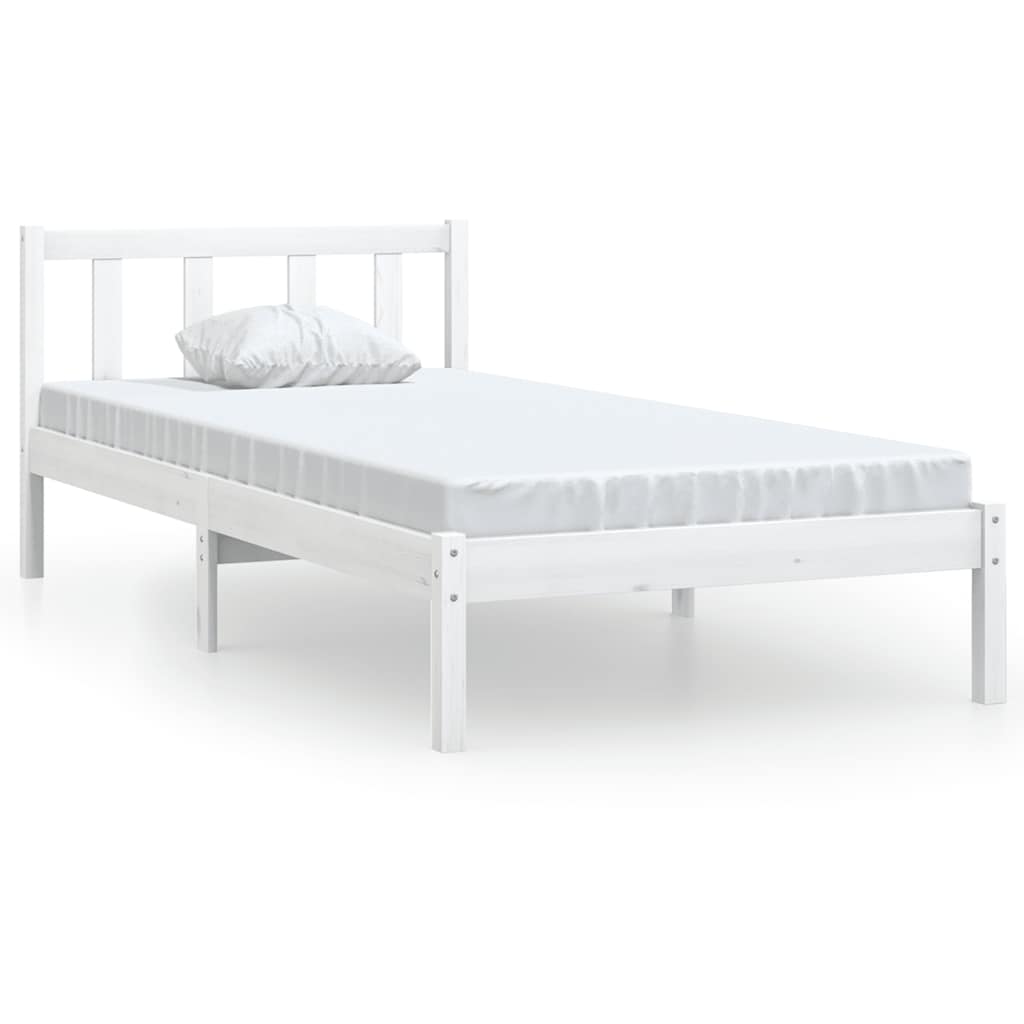 Cadre de lit sans matelas blanc bois massif 90x200 cm - XIOS