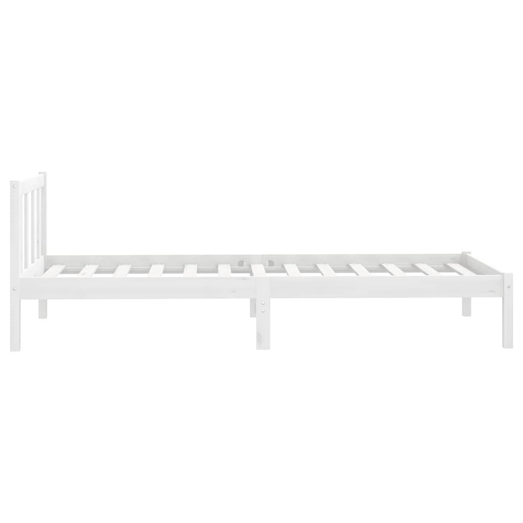Cadre de lit sans matelas blanc bois massif 90x200 cm - XIOS
