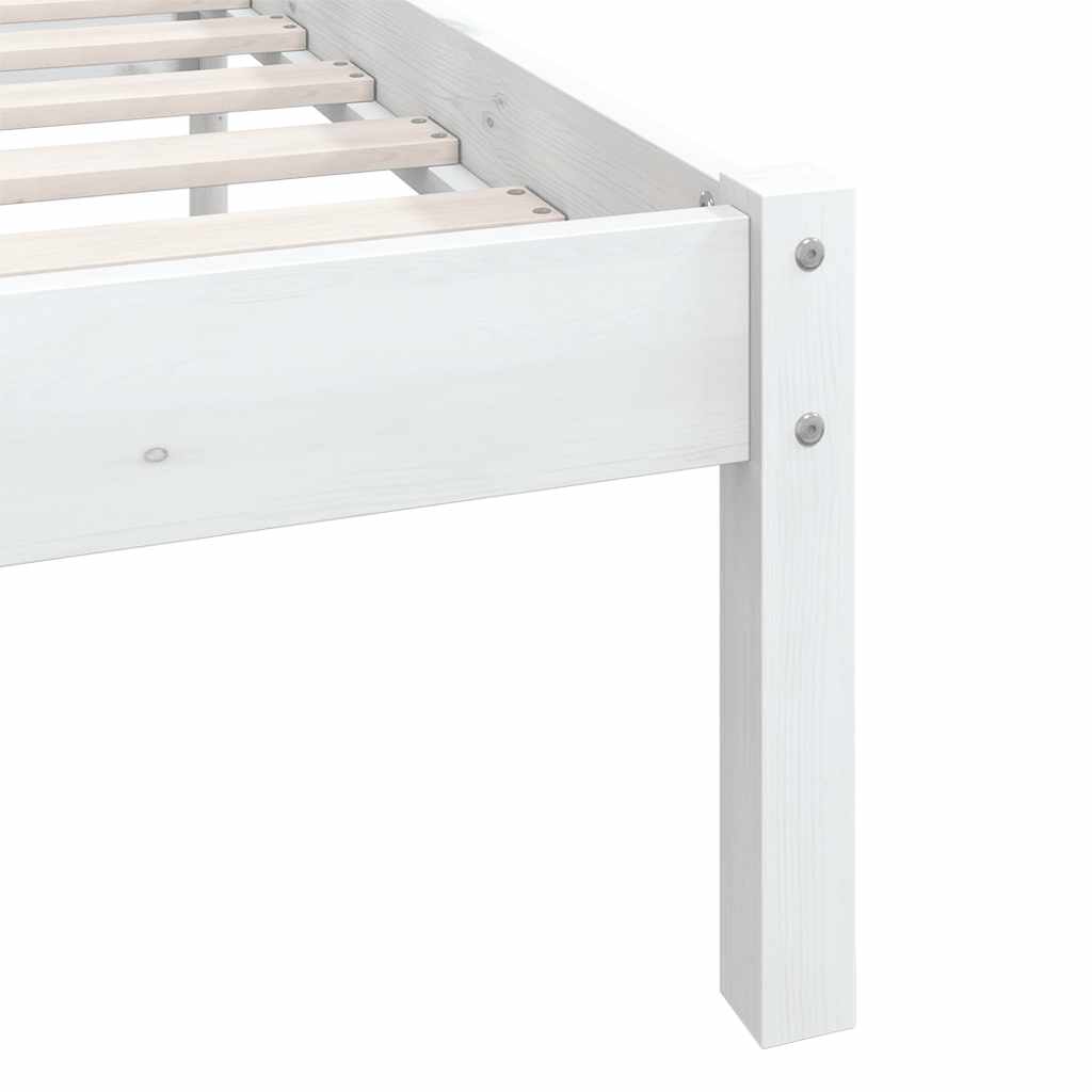 Cadre de lit sans matelas blanc bois massif 90x200 cm - XIOS