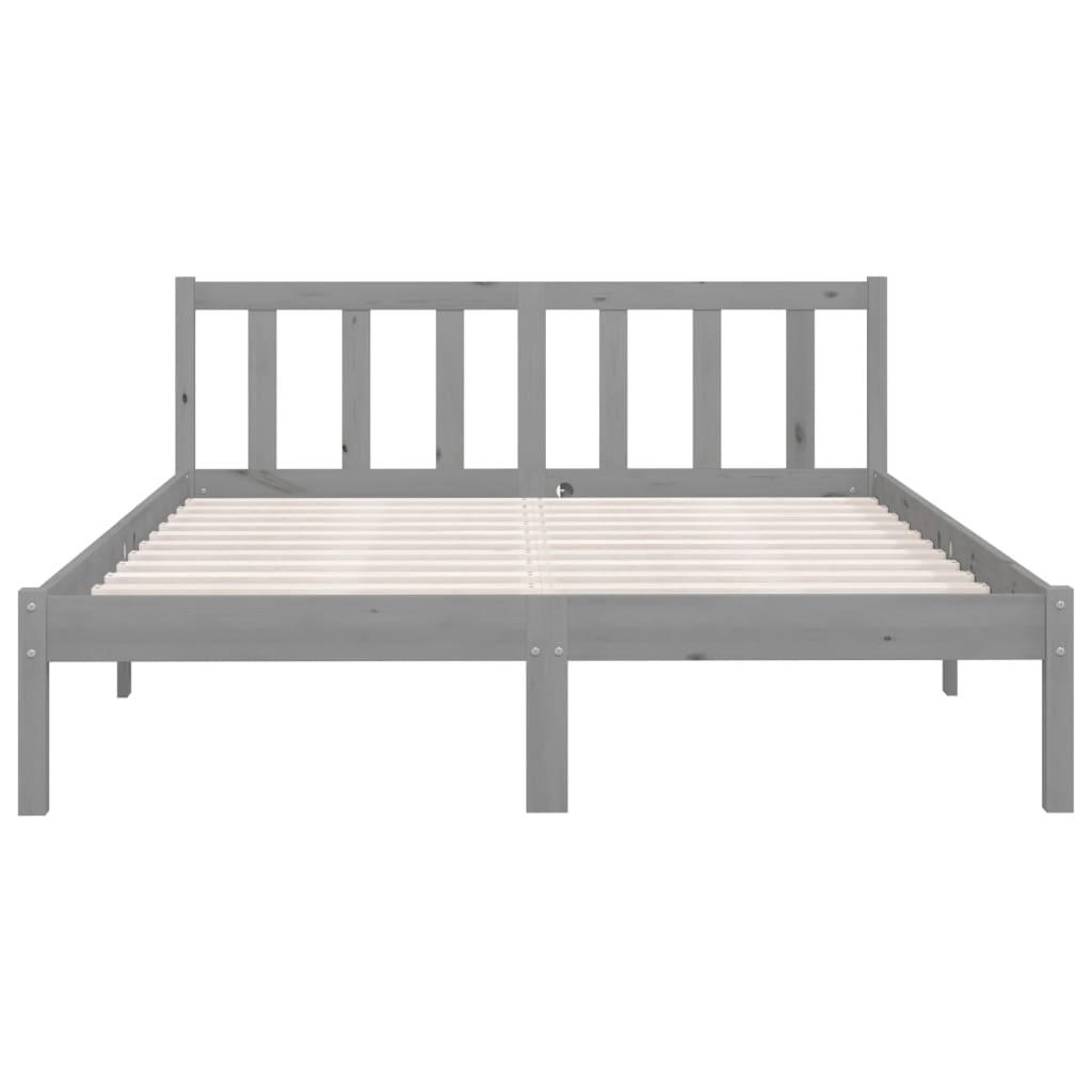 Cadre de lit sans matelas gris bois de pin massif - XIOS
