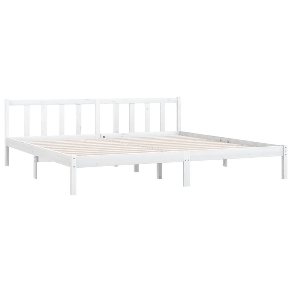 Cadre de lit sans matelas blanc bois massif - XIOS