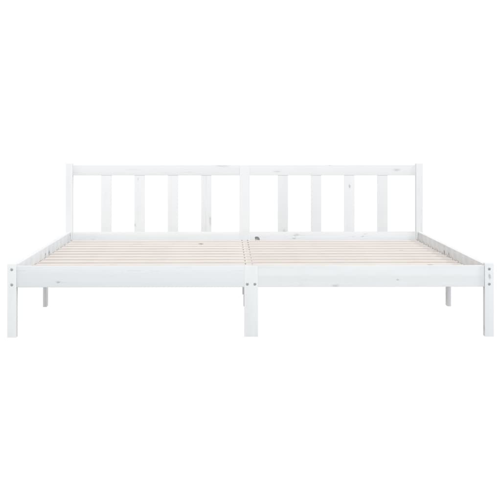 Cadre de lit sans matelas blanc bois massif - XIOS