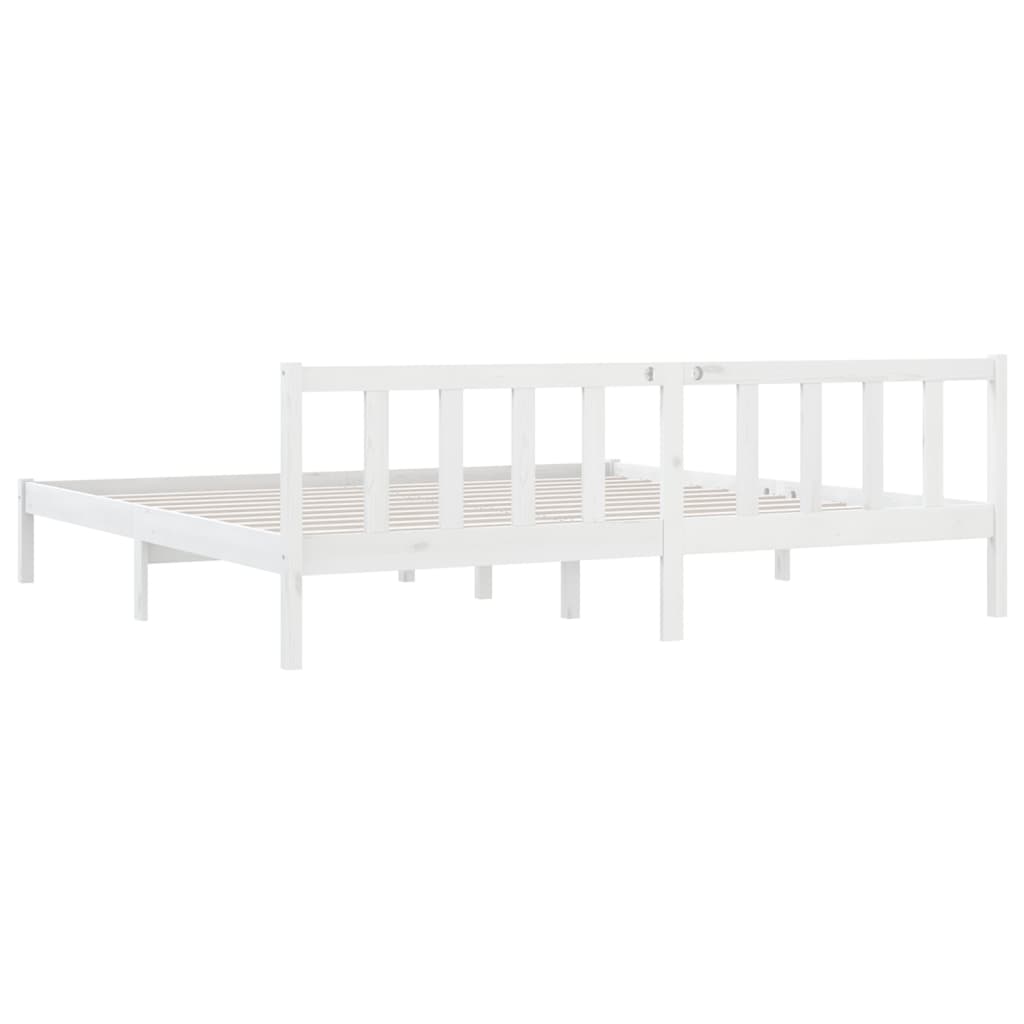 Cadre de lit sans matelas blanc bois massif - XIOS