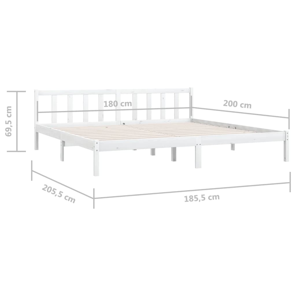 Cadre de lit sans matelas blanc bois massif - XIOS