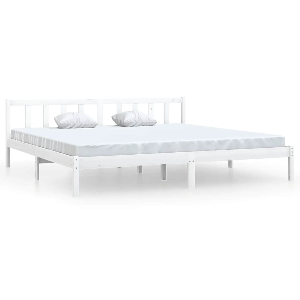 Cadre de lit sans matelas blanc bois massif 200x200 cm - XIOS