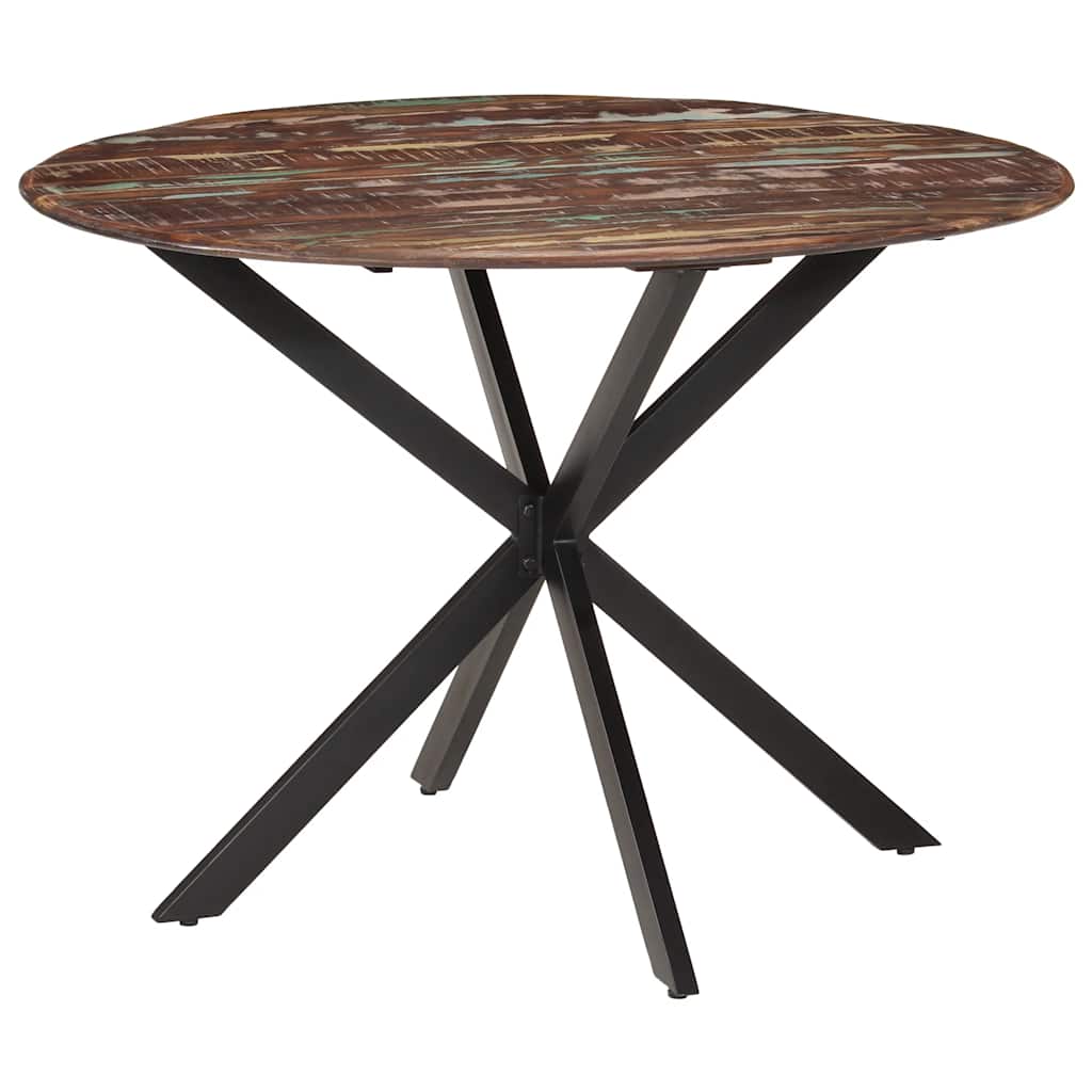 Table à dîner Ø110x78 cm Bois de récupération massif et acier - XIOS
