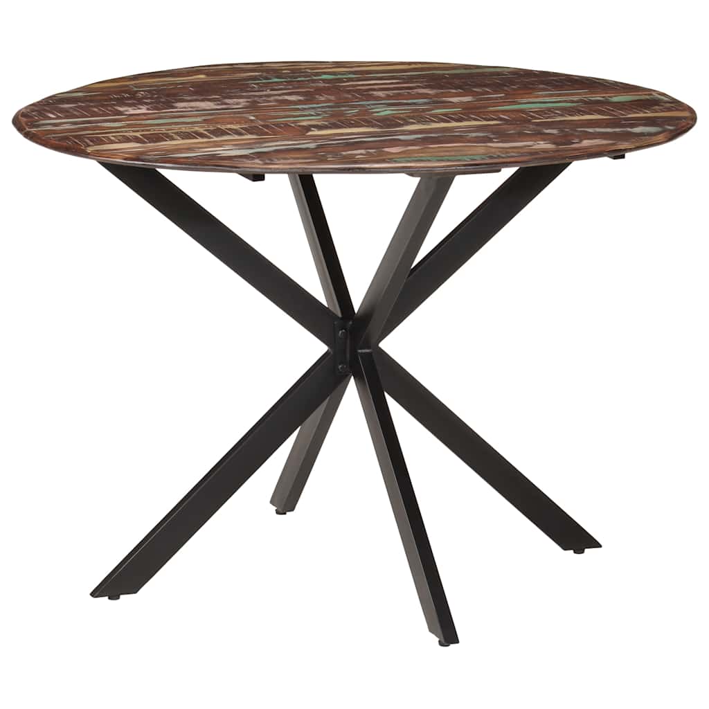 Table à dîner Ø110x78 cm Bois de récupération massif et acier - XIOS